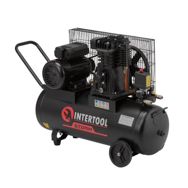 Компресор 50 л, 1.8 кВт, 220 В, 10 aтм, 250 л/хв. INTERTOOL PT-0011