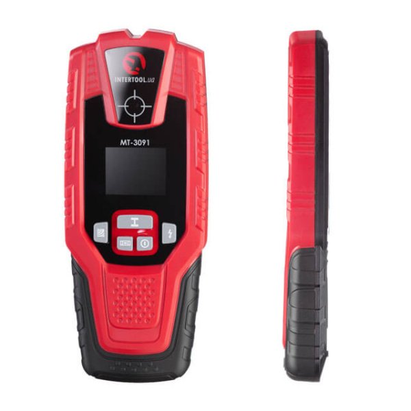 Детектор проводки, макс. глибина 100 мм, кольоровий дисплей INTERTOOL MT-3091