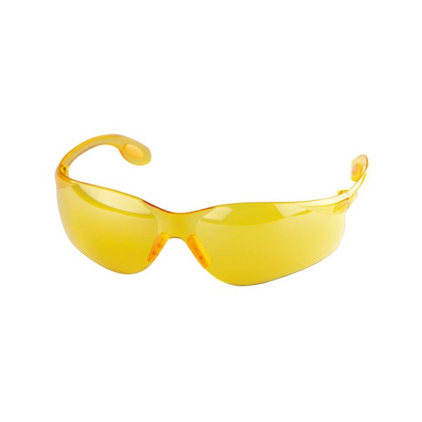Окуляри захисні, жовті, лінзи полікарбонат, заушники полікарбонат, захист від удару INTERTOOL SP-0086
