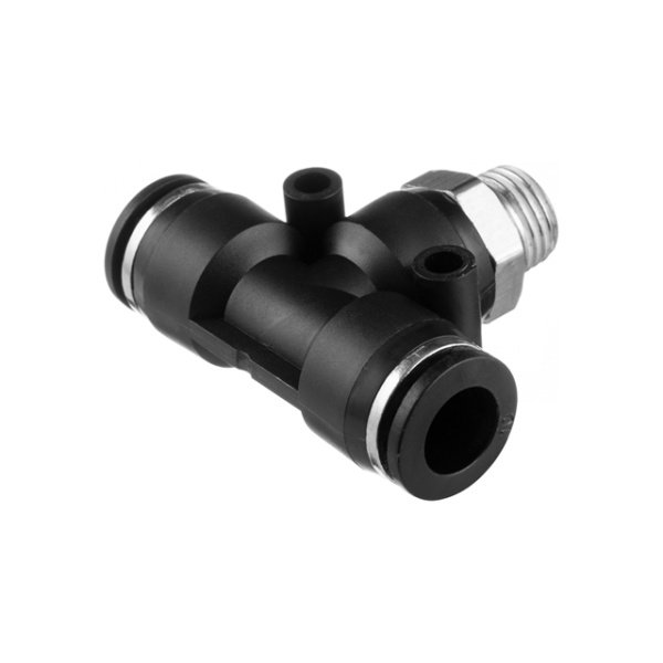 З'єднання цангове Т-образне для поліуретанових та ін. шлангів 10×10 мм, 1/4" зовнішня різьба INTERTOOL PT-2353