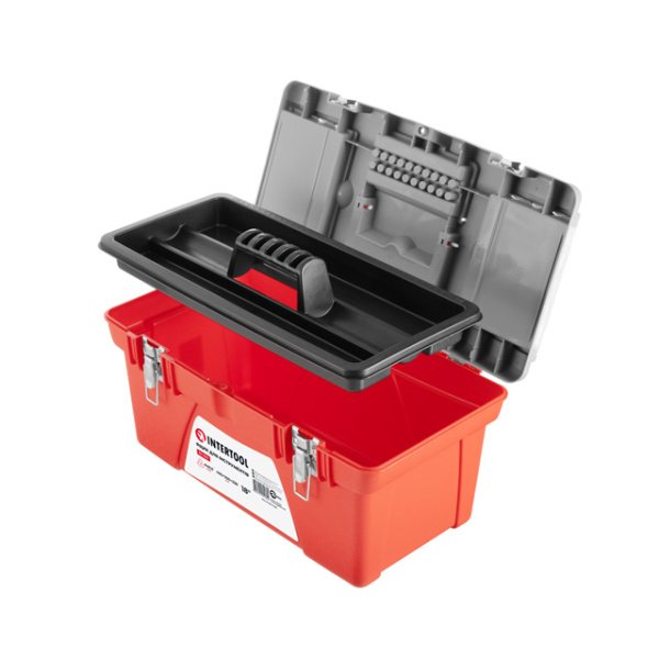 Ящик для  інструментів з металевими замками, 18" 480*250*230мм INTERTOOL BX-0518