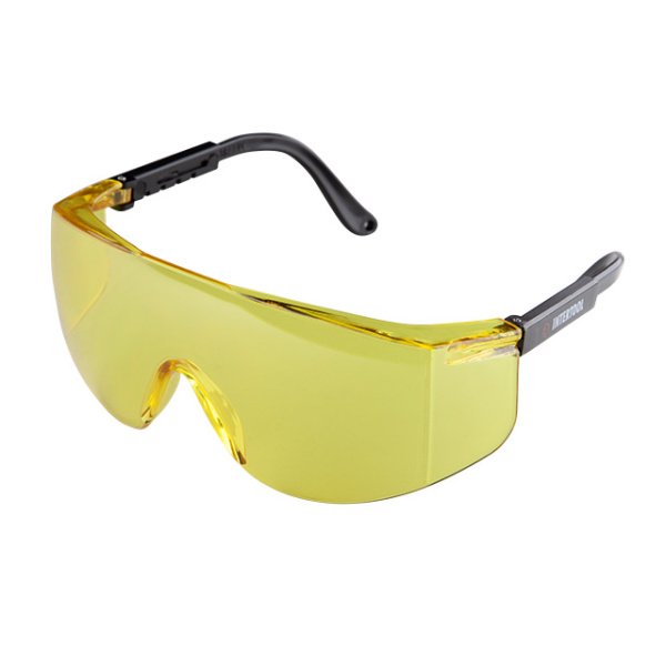 Окуляри захисні, жовті, лінзи полікарбонат, регульовані заушники чорні нейлонові, захист від удару INTERTOOL SP-0099