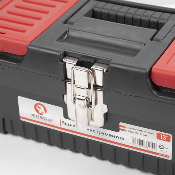 Ящик для інструментів з металевими замками 13", 330*177*135 мм INTERTOOL BX-1013