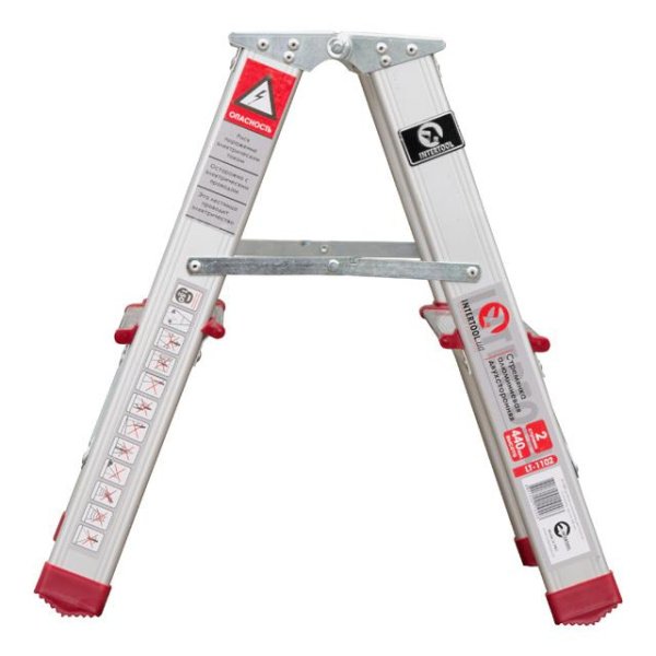 Стрем'янка алюмінієва двостороння 2 сходинки, висота 440 мм INTERTOOL LT-1102