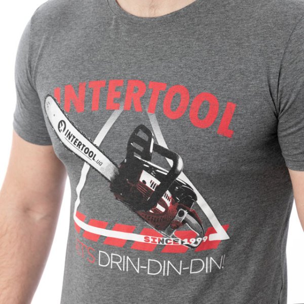 Футболка темно-сіра XXL 95% бавовна 5% спандекс INTERTOOL SP-2235