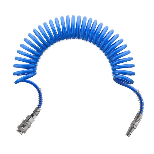 Шланг спіральний поліуретановий, 5,5×8 мм, 5 м, зі швидкороз'ємними з'єднаннями INTERTOOL PT-1706