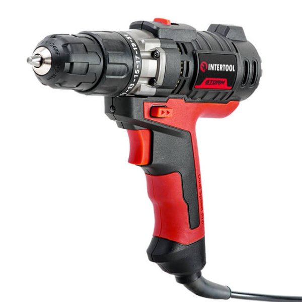 Дриль-шурупокрут електричний 420 Вт, 0-500/0-1800 об/хв., 0.8-10 мм, макс. крутний момент 20 Нм INTERTOOL WT-0104