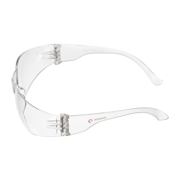 Окуляри захисні, прозорі, лінзи полікарбонат, заушники полікарбонат, захист від удару INTERTOOL SP-0083