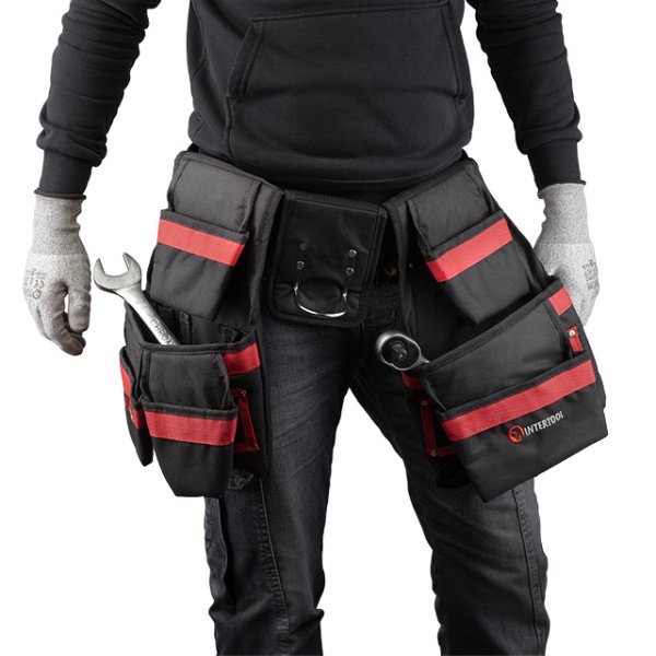 Сумка поясна слюсарно-будівельна, 18 кишень, поліестер INTERTOOL SP-1011