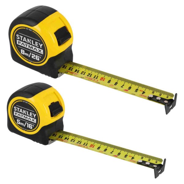 Рулетки вимірювальні FatMax®, 5м/16х25мм + 8/26х25, в хромованому корпусі STANLEY FMHT81745-0