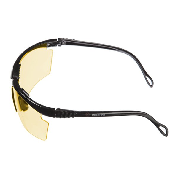 Окуляри захисні, жовті, лінзи полікарбонат, заушники полікарбонат чорні, протиударні, оптичний клас 3 INTERTOOL SP-0091