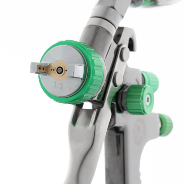 Фарбопульт пневматичний LVLP GREEN, професійний, форсунка: 1,3 мм, верхній металевий бачок: 600 мл, 1,5 бар INTERTOOL PT-0131