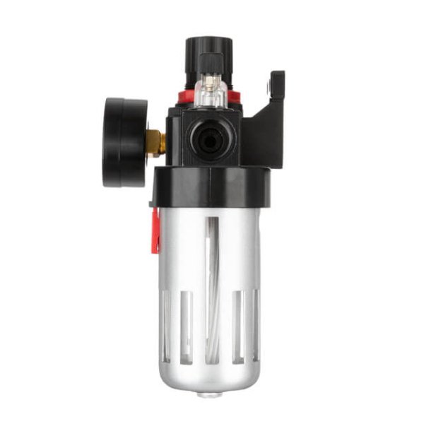 Блок підготовки повітря 1/2", 20 мкм, до 12 атм, до 1200 л/хв, металевий захист колби, регулятор тиску INTERTOOL PT-1430