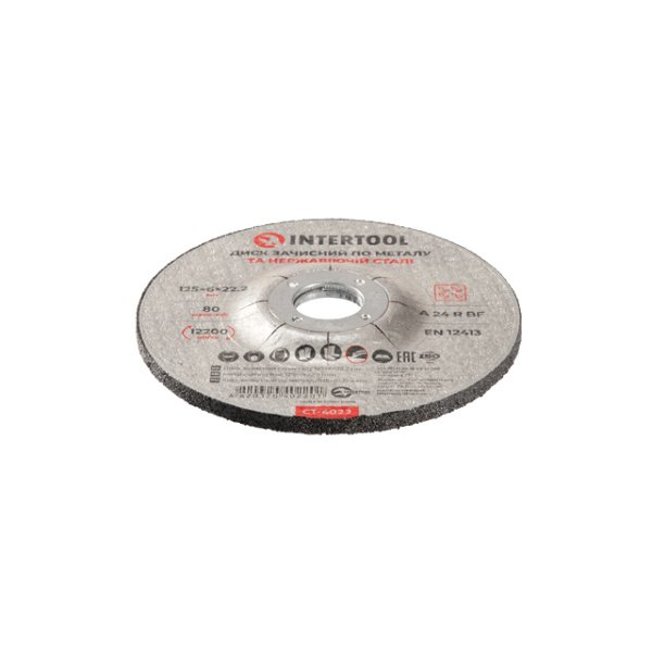 Диск зачисний по металу, 125×6×22,2 мм, 12200 об/хв INTERTOOL CT-4022
