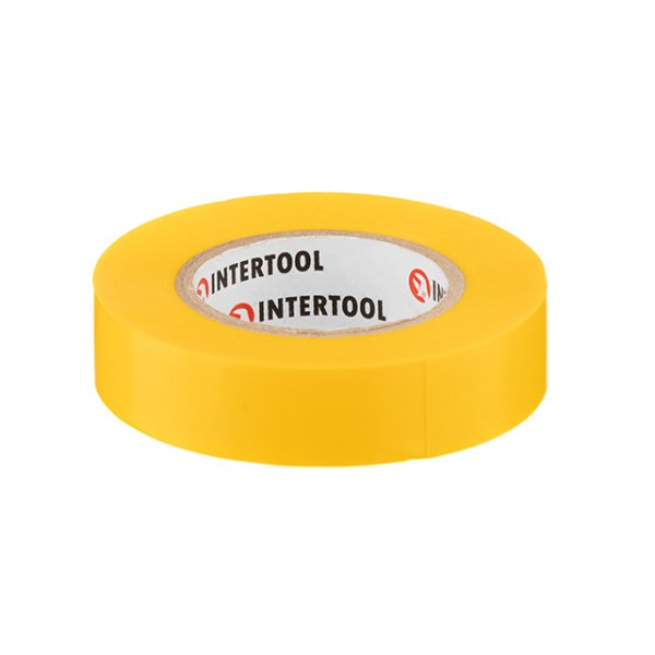 Стрічка ізоляційна 0.15мм*17мм*15м жовта INTERTOOL IT-0042
