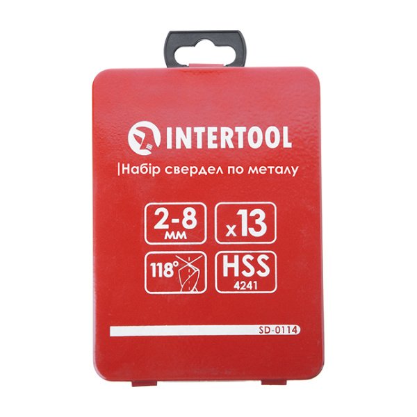 Набір свердел по металу HSS, 13 шт. (2,0-8,0 мм), полірована сталь INTERTOOL SD-0114