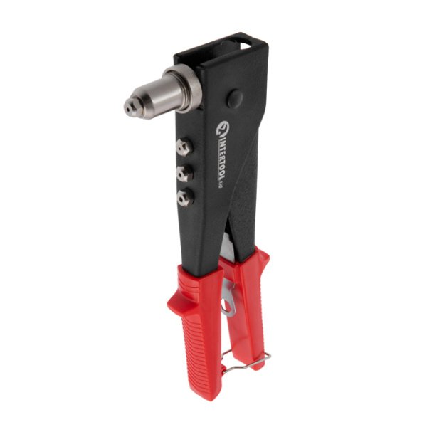 Пістолет заклепувальний, 260 мм, діаметр застосовуваної заклепки 2,4, 3,2, 4,0, 4,8 мм, з поворотом на 90° INTERTOOL RT-0002