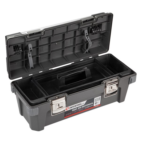 Ящик для  інструментів з металевими замками 25.5" 650*275*265мм. INTERTOOL BX-6025