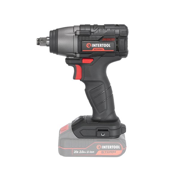 Гайкокрут ударний акумуляторний безщітковий 20 В, 300 Nm, 0-2500 об/хв, 0-3000 уд/хв, 1/2", без ЗП та АКБ INTERTOOL WT-9364