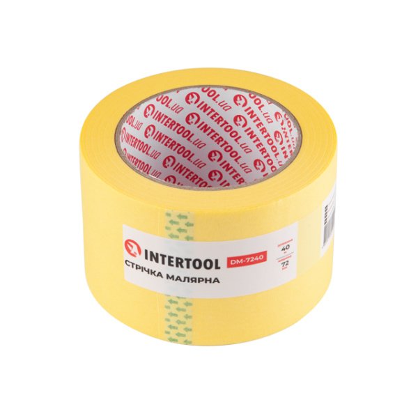 Стрічка малярська 72 мм, 40 м, жовта INTERTOOL DM-7240