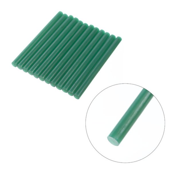 Комплект клейових стрижнів зелених, 7,4×100 мм, 12 шт. INTERTOOL RT-1058