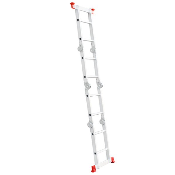 Драбина алюмінієва багатофункціональна трансформер, 4×2 сходинки, 2,38 м, 150 кг INTERTOOL LT-0028
