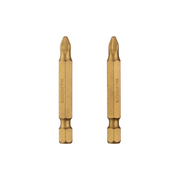Комплект викруткових насадок, PH2, 1/4"×50 мм, Titanium, S2, 2 од., STORM INTERTOOL VT-0233