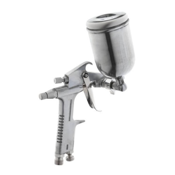 Фарбопульт пневматичний HP MINI, форсунка 0.5мм, верхній металевий бачок 200мл, 5бар INTERTOOL PT-0301