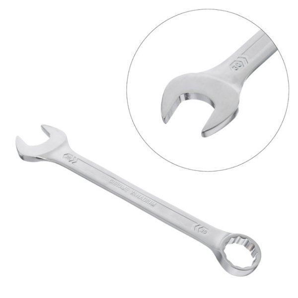 Ключ комбінований 30 мм, CrV, покриття Сатин-хром PROF DIN3113 INTERTOOL XT-1030