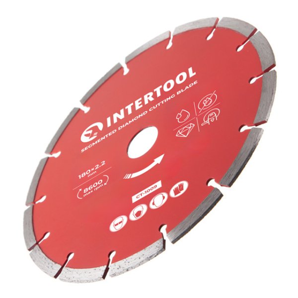 Диск відрізний сегментний алмазний, 180мм, 22-24% INTERTOOL CT-1009