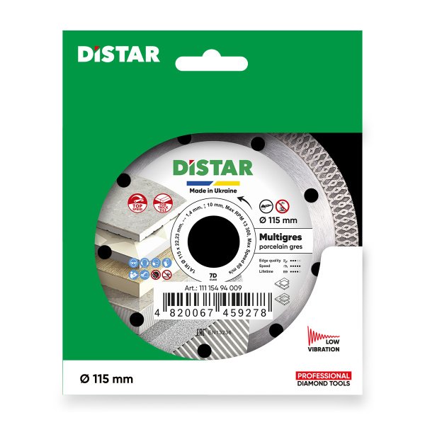 Круг алмазний вiдрiзний Distar 1A1R 115x1,6/1,0x10x22,23 Multigres