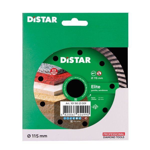 Круг алмазний вiдрiзний Distar Turbo 115x2,2x8x22,23 Elite