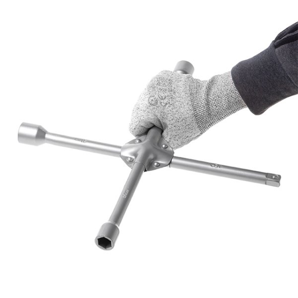 Ключ балонний хрестовий посилений, 14" * 355 м, D=16 мм, 17, 19, 1/2", 21 мм INTERTOOL HT-1604