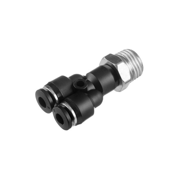 З'єднання цангове Y-образне для поліуретанових та ін. шлангів 4×4 мм, 1/4" зовнішня різьба INTERTOOL PT-2375