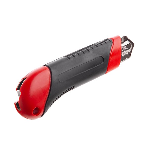 Ніж сегментний, 25 мм, металева напрямна, прогумована ручка INTERTOOL HT-0526