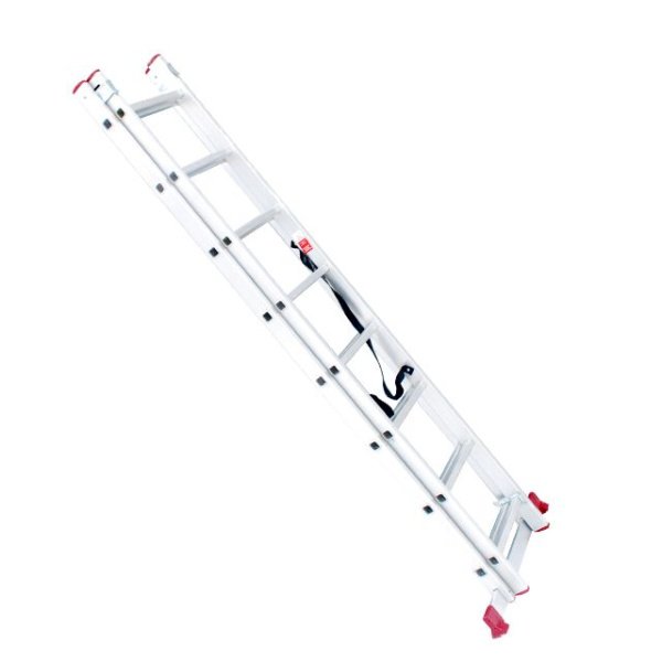 Драбина з алюмінію, 2-х секційна універсальна розкладна, 2x8 сход., 3,69м INTERTOOL LT-0208