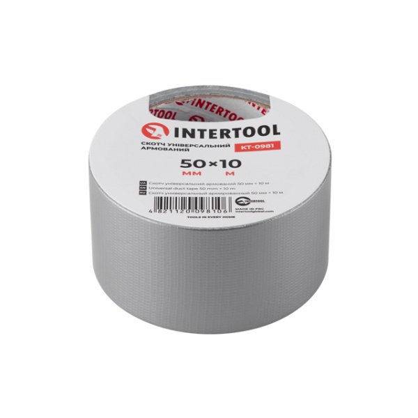 Скотч універсальний армований 50 мм * 10 м INTERTOOL KT-0981