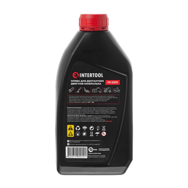 Олива для двотактних двигунів, мінеральна, 1 л, API TC / JASO FB INTERTOOL FS-0001