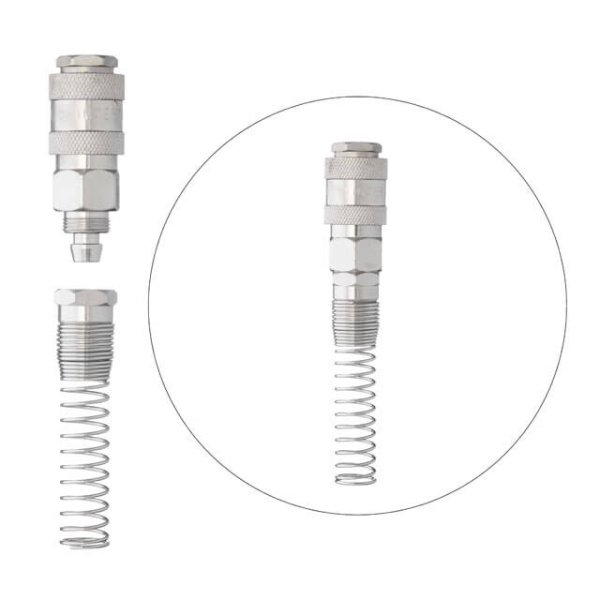 Швидкороз'ємне з'єднання з пружиною для спіральних і прямих шлангів 8×12 мм INTERTOOL PT-1832
