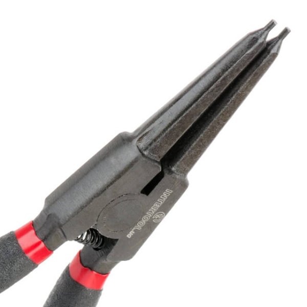 Щипці для зняття і установки стопорних кілець 180мм, прямі на розжим, 40CrV, фосфатовані, поліровані. INTERTOOL HT-7018