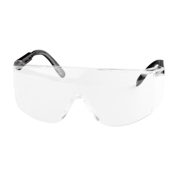 Окуляри захисні, прозорі, лінзи полікарбонат, регульовані заушники чорні нейлонові, захист від удару INTERTOOL SP-0098