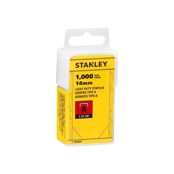 Скоби тип А висотою 14 мм, для степлера ручного Light Duty, в упаковці 1000 шт STANLEY 1-TRA209T
