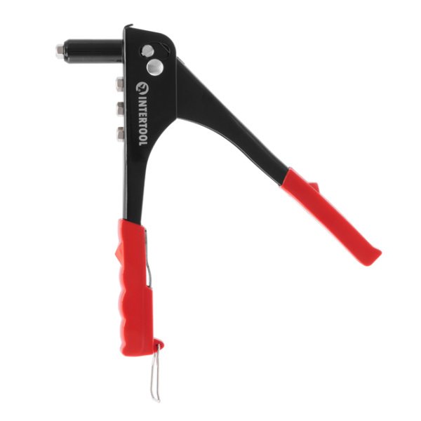 Пістолет заклепувальний, 240 мм, діаметр застосовуваної заклепки: 2,4, 3,2, 4,0, 4,8 мм INTERTOOL RT-0001