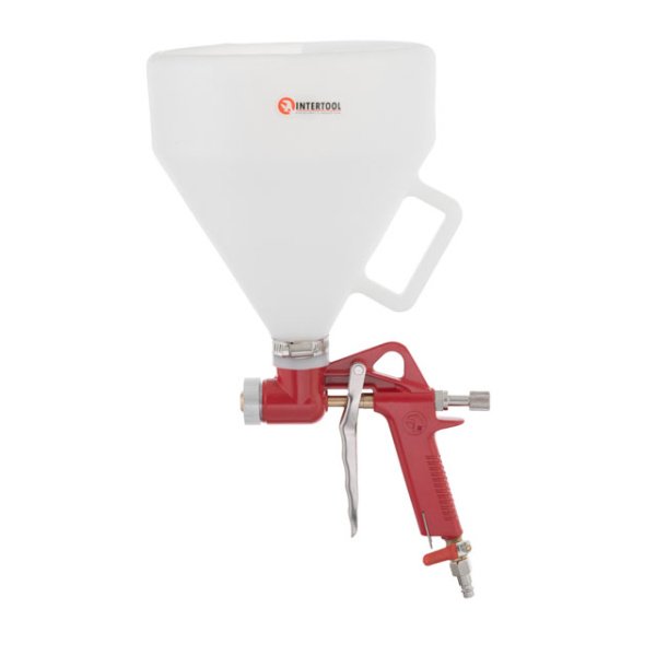 Розпилювач штукатурний пневматичний, форсунки: 4, 6, 8 мм, верхній пластиковий бачок, 7000 мл, 3-6 атм INTERTOOL PT-0402