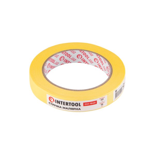 Стрічка малярська 19 мм, 40 м, жовта INTERTOOL DM-1940