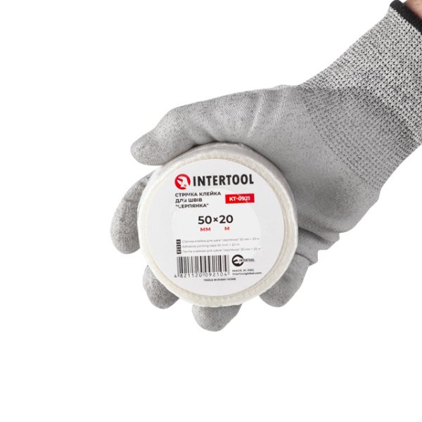 Стрічка клейка для швів "серпянка", 20 м, 50 мм INTERTOOL KT-0921