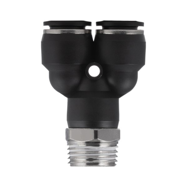 З'єднання цангове Y-образне для поліуретанових та ін. шлангів 12×12 мм, 1/2" зовнішня різьба INTERTOOL PT-2389