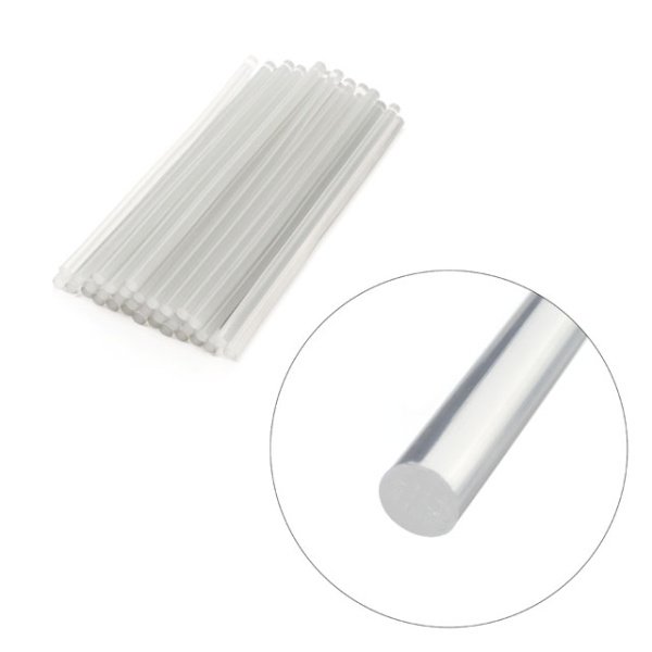 Комплект клейових стрижнів прозорих, 11,2×300 мм, уп. 1 кг INTERTOOL RT-1026