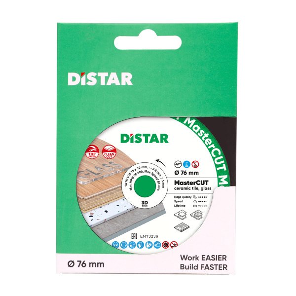 Круг алмазний вiдрiзний Distar 1A1R V 76x0,8x5x10 MasterCUT