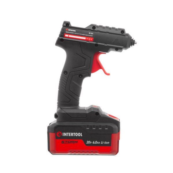 Пістолет клейовий 20 В, під стрижні 10.8-11.5мм, без ЗП та АКБ INTERTOOL WT-9301